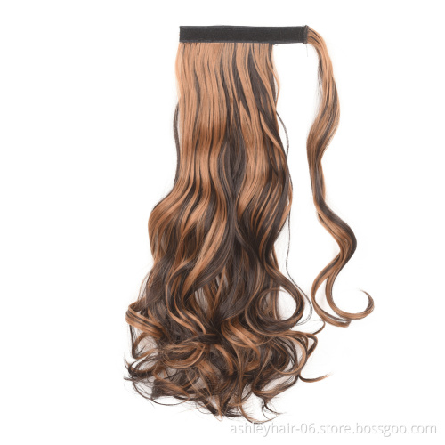 Julianna Hair Cheap Prices Large Curly Wave Blonde Ponytail Synthetic Hair Little Hairpiece Extension Girls Silk Ponytails